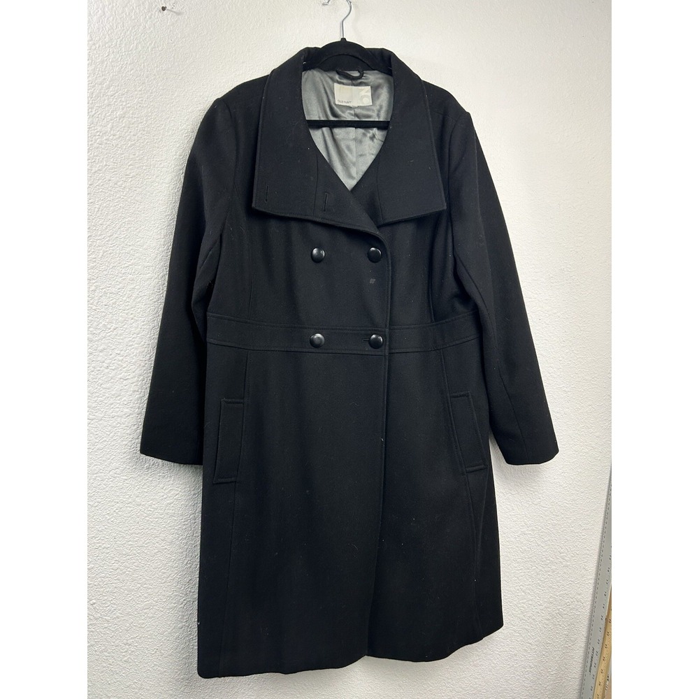 Old Navy Black‎ Double Breasted Wool Blend Coat Women's Size XL